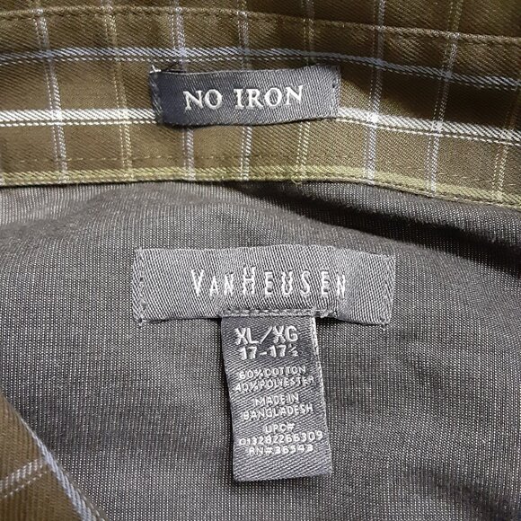 Van Heusen Mens Shirt Size XL 17-17.5 Long Sleeve Button Down Easy Care No Iron - Picture 3 of 8
